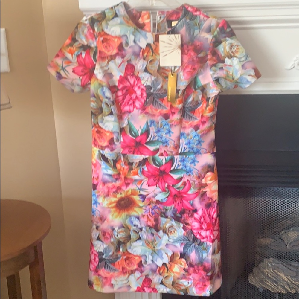 Bright floral mini dress